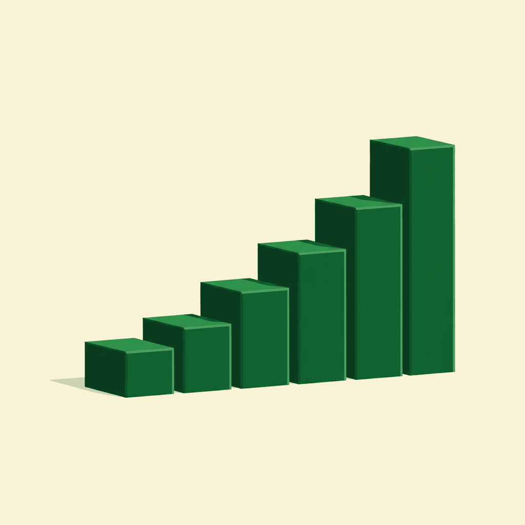 Abstract illustration of clinic valuation methodologies and EBITDA multiples in green tones