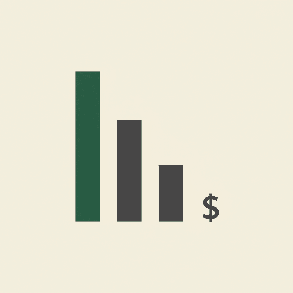 Abstract illustration of declining insurance reimbursement rates impacting clinic margins