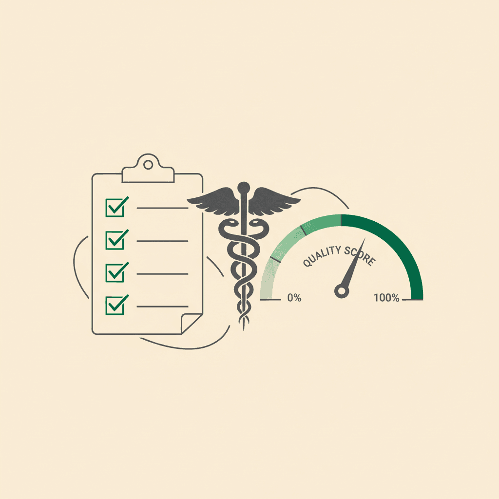 Abstract illustration of MIPS reporting checklist with quality measures and deadlines