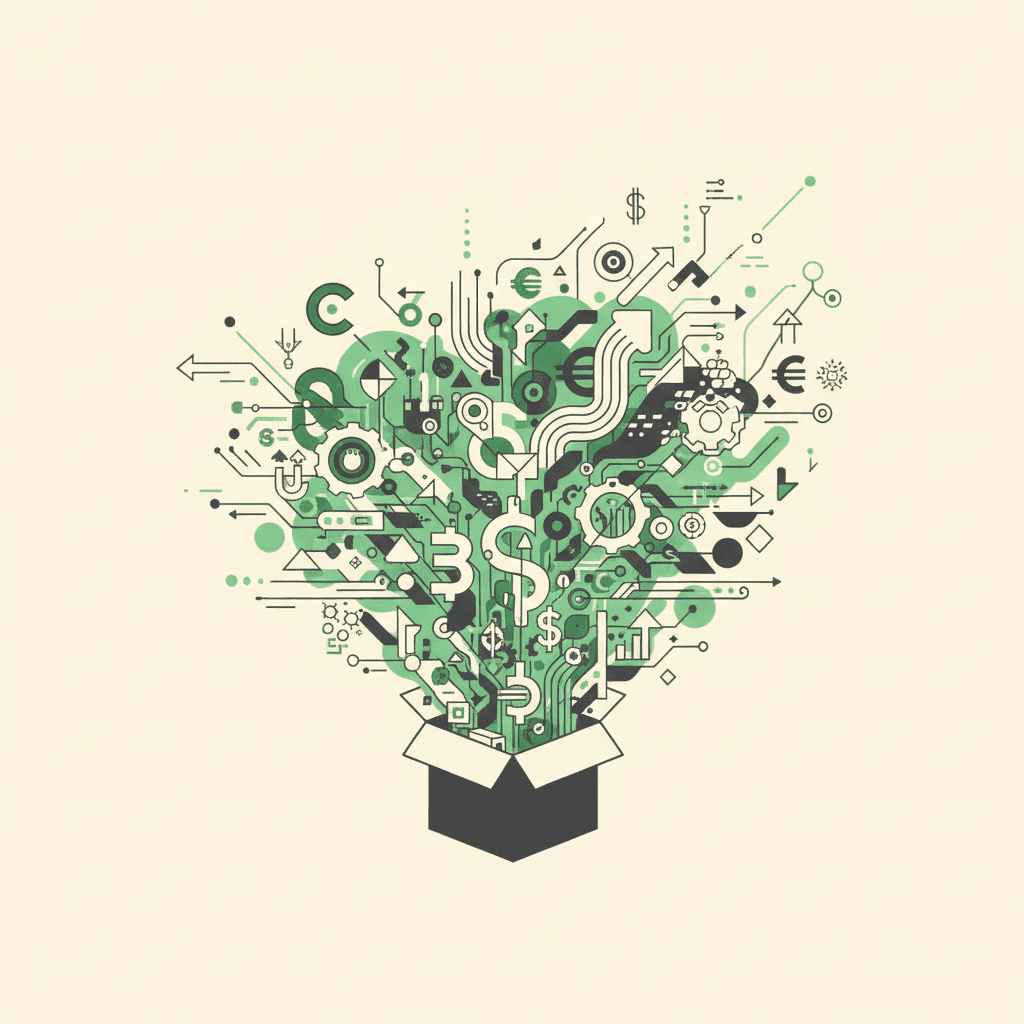 Abstract illustration of a growing clinic outgrowing its QuickBooks financial setup