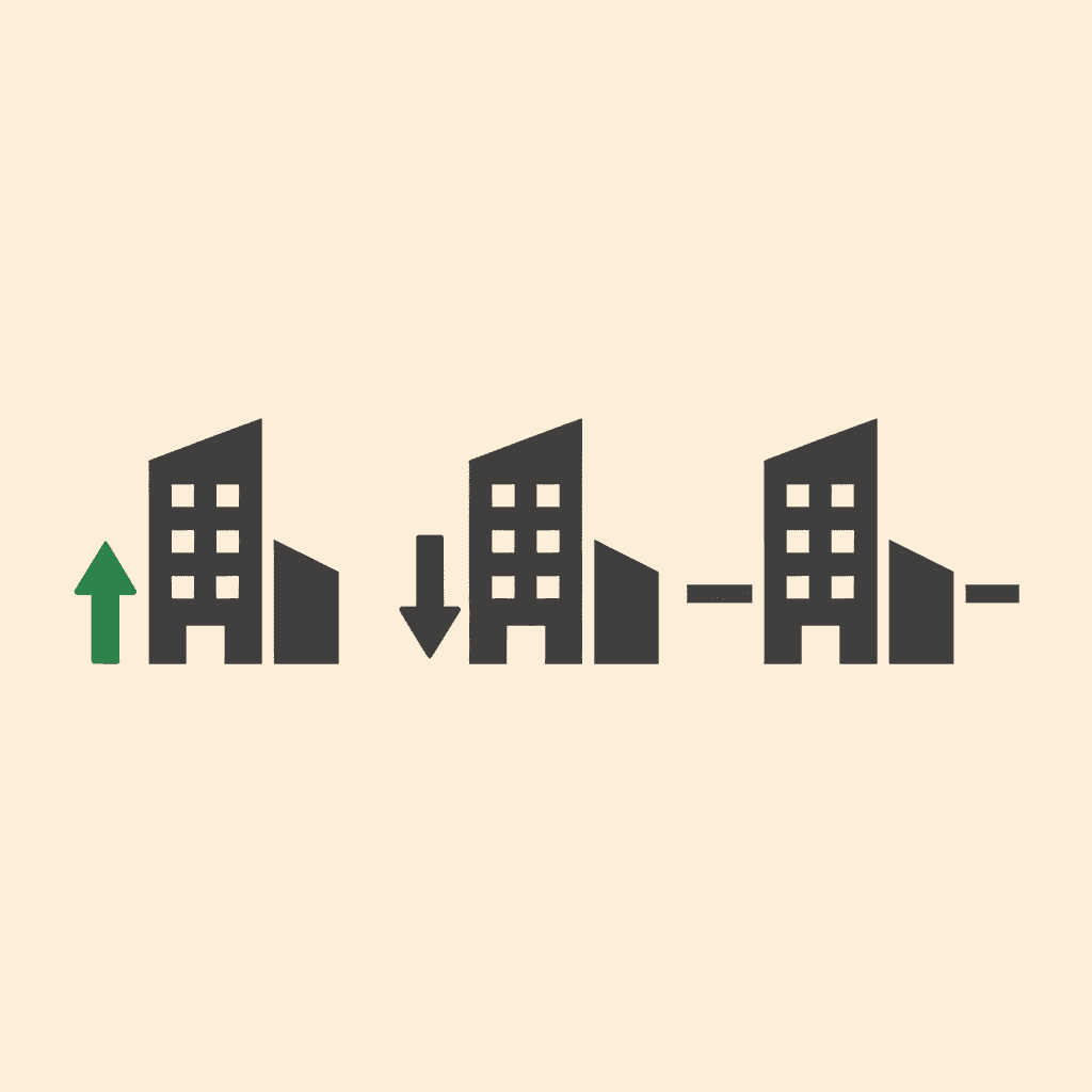 Abstract illustration of multi-location clinic P&Ls showing profit differences between sites