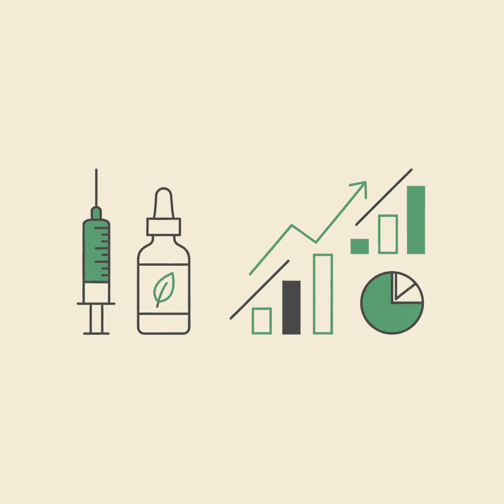 Abstract illustration of med spa operating cost breakdown including injectables and equipment