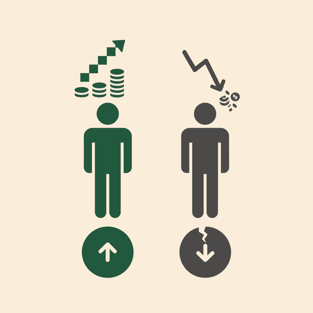 Abstract illustration comparing provider revenue against actual provider-level profitability