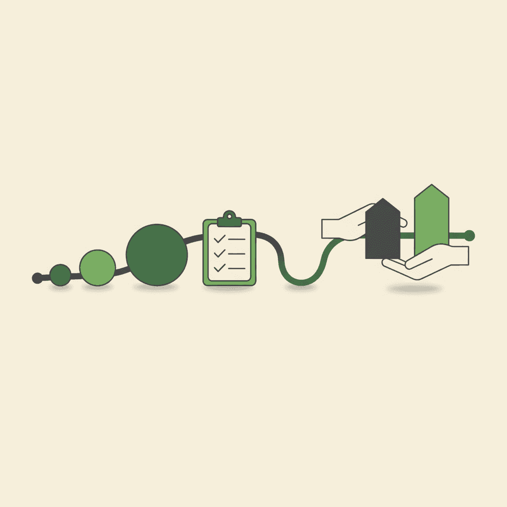 Abstract illustration of an 18-month financial cleanup timeline leading to practice sale